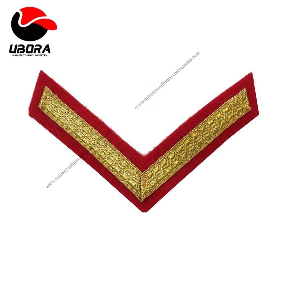 braid 1 Strip Gold Wire Hand Embroidered Chevrons on Red Blazer customized ceremonial dress uniform